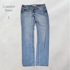 コンフォートベーシック デニムパンツ ストレートデニム パンツ デニム L