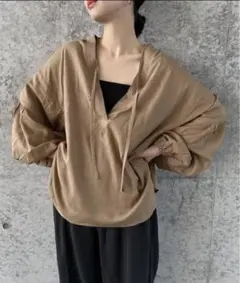 【select MOCA byson 】ボリュームスリーブリネンスキッパーシャツ