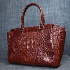 極美品✨】ボーグラン JRA 2wayバッグ チェーン クロコダイル レッド