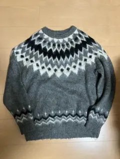 SHIPS ノルディック柄　モヘア混セーター　大きめM