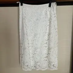 ROPE レース タイトスカート ホワイト ひざ丈のサムネイル