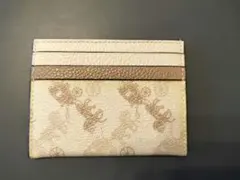 COACH ベージュ レザー パスケース