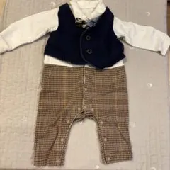 デニムベスト風ロンパース80