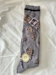 新品　COUDRE UN 花柄 ハイソックス 靴下 ソックス　フラワーモチーフ