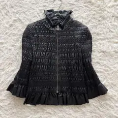 【期間限定最終値下げ】 RED VALENTINO 黒羊革 フリル付きジャケット 期間限定最終値下げ】 RED VALENTINO 黒羊革 フリル付きジャケット