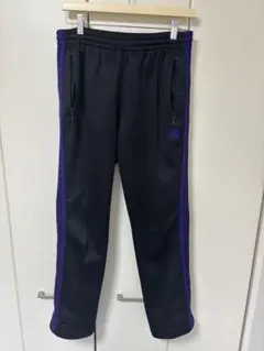 Needles トラックパンツ ナロー ブラック パープル M - メルカリ