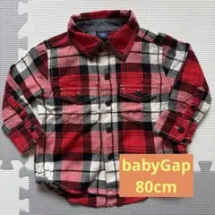 babyGAP ベビーギャップ 長袖シャツ 80cm チェック 赤 黒 トップス