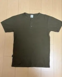 【美品】AVIREX thermal henryneck olive tee