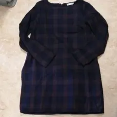 4.チェックワンピース　earth　music&ecology