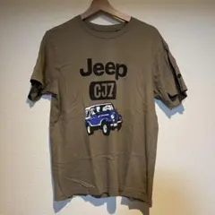 ユニクロ Jeep CJ7 プリント Tシャツ カーキ