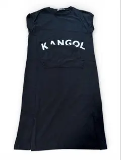 KANGOL ブラック ノースリーブスリットワンピース黒