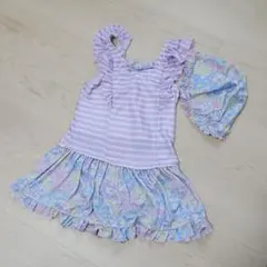 *水着*120cm*パープル*帽子セット*