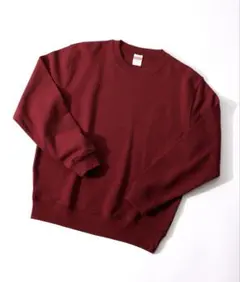 バーガンディ クルーネック トレーナー