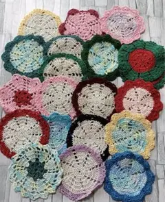 カラフル コースター かぎ針編み ハンドメイド まとめ売り