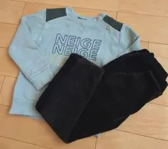 【BeBe】　長袖トレーナー裏起毛　コーデュロイパンツ120 2点セット