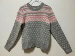 B:MING by BEAMS　セーター　ノルディック柄　ピンク/グレー