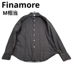 最高級　Finamore フィナモレ　総柄　小花柄 長袖シャツ ダークブラウンのサムネイル
