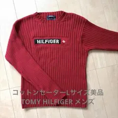 トミーヒルフィガー セーターLサイズメンズ赤 大きいサイズ ニット