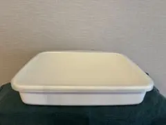 【 野田琺瑯 】 レクタングル 浅型 Ｌシール蓋付 匿名