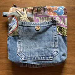 ハンドメイド　デニムポーチ