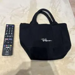ブラックトートバッグ ロゴ刺繍