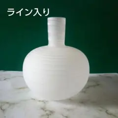 花瓶　フラワーベース　ガラス　丸　一輪ざし　ホワイト不透明 オブジェ