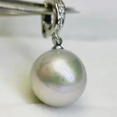 超大珠 本真珠ネックレス トップ エジソンパール 14.6mm ペンダント 