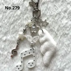 《279》ビーズキーホルダー　音符　羽　韓国　y2kコレクトブックウィッシュコア