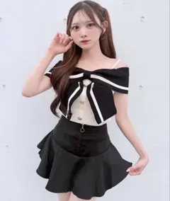 NOMAE リボンオフショルニット ホワイトのサムネイル