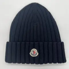 モンクレール ロゴ ニット ビーニー ネイビー