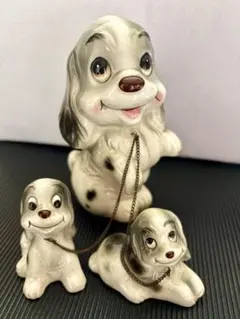 ビンテージ フィギュリン 犬 ママ&パピー 陶器 置物 日本製 昭和レトロ ビンテージ フィギュリン 犬 ママ&パピー 陶器 置物 日本製 昭和レトロ