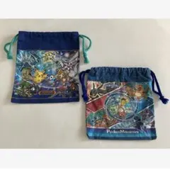 ポケットモンスター 巾着袋 2個セット　記名欄黒塗り有