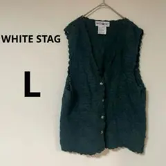 WHITE STAG 【L】ダークグリーン ニットベスト