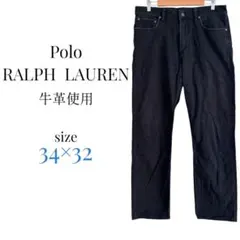ポロラルフローレン【34×32】ストレートデニム パンツ ブラック シンプル