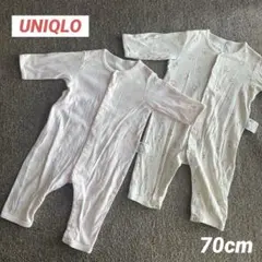 【美品】UNIQLOロンパース 2枚セット 女の子 まとめ売り 70サイズ