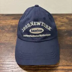 1989 NEWYORK アメリカンキャップ ネイビー　ノームコア　古着