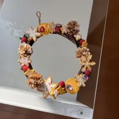 クリスマスリース　フェイクスイーツ　アイシングクッキー