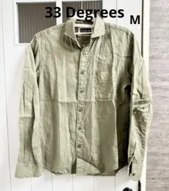 【33 Degrees】 オリーブグリーン ボタンダウンシャツ メンズ M