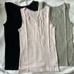 【新品未使用】レディース　レース　タンクトップ　インナー　3枚セット　M