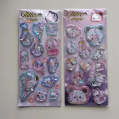 再入荷！新品　ウォーターシール　シャカシャカ　2枚組　パンダ　ネコ