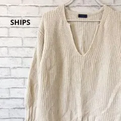 SHIPS シップス Vネック ニットプルオーバー  オールシーズン