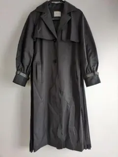 AMERI Vintage バックプリーツトレンチコート　ブラック　ベルトなしのサムネイル
