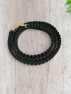 パラコード スマホショルダーストラップ ブラック ゴールド金具 約120cm