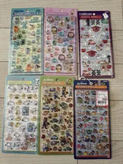 ピクサー、ディズニー、ピーナッツボンボンドロップシール6枚セット