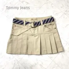 美品✨Tommy Jeans プリーツミニスカート ベルト付き Y2K
