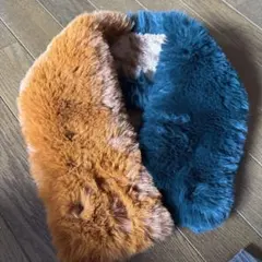 IENA バイカラー フェイクファーマフラー ティペット