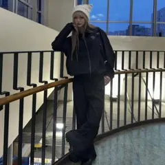 9090 N Logo Stripe Blouson Slacks pants