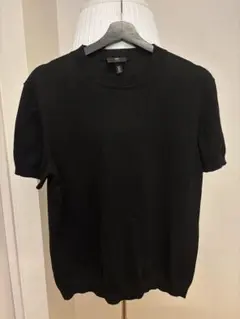 H&M ブラック Mサイズ　ニットTシャツのサムネイル