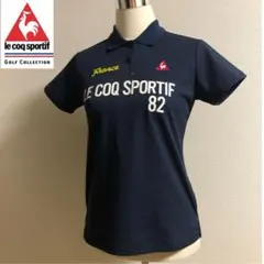 ルコックゴルフ ポロシャツ ウェア シャツ レディース ネイビー Lサイズ