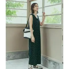 新品◆DOORS◆リネンレーヨンドットオールインワン《BLACK》のサムネイル